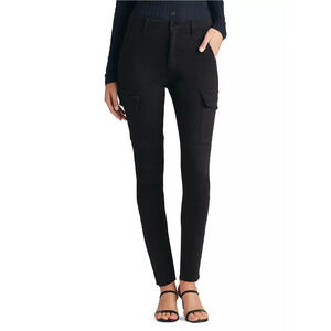 Joe's Jeans Sara Cargo Pants Super High Rise Skinny Ankle Black NWT Sz 25